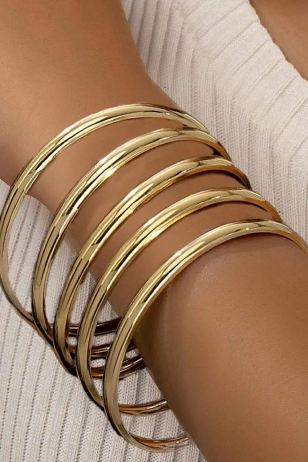 Discount Dear-Lover Multi Layer Plated Alloy Bangle Bracelet Gold