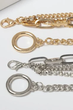 Online Dear-Lover Multi Layered Rhinestone Plated Chain Bracelet Set Gold
