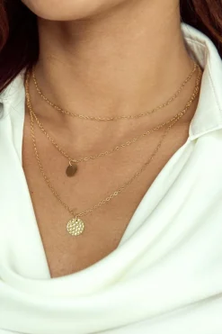 Best Dear-Lover Multi-layered Round Copper Pendant Necklace Gold