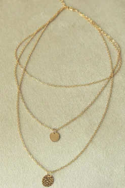 Best Dear-Lover Multi-layered Round Copper Pendant Necklace Gold