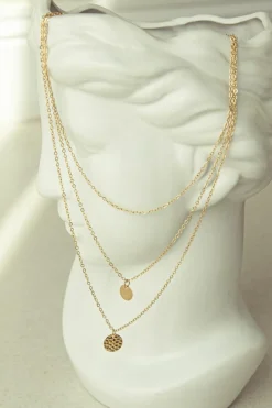 Best Dear-Lover Multi-layered Round Copper Pendant Necklace Gold