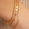 New Dear-Lover 3Pcs Disc Plated Adjustable Chain Bracelet Set Gold