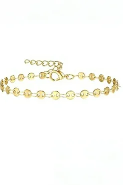 New Dear-Lover 3Pcs Disc Plated Adjustable Chain Bracelet Set Gold