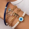 Discount Dear-Lover 4pcs Pearled Chain Bracelet Set Gold