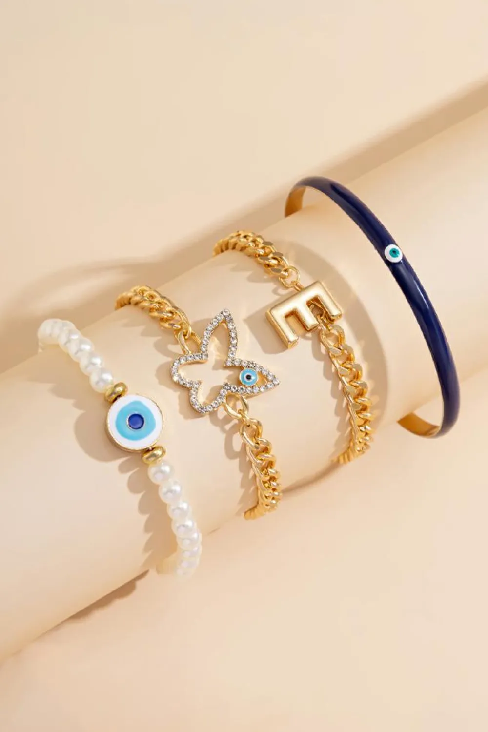 Discount Dear-Lover 4pcs Pearled Chain Bracelet Set Gold