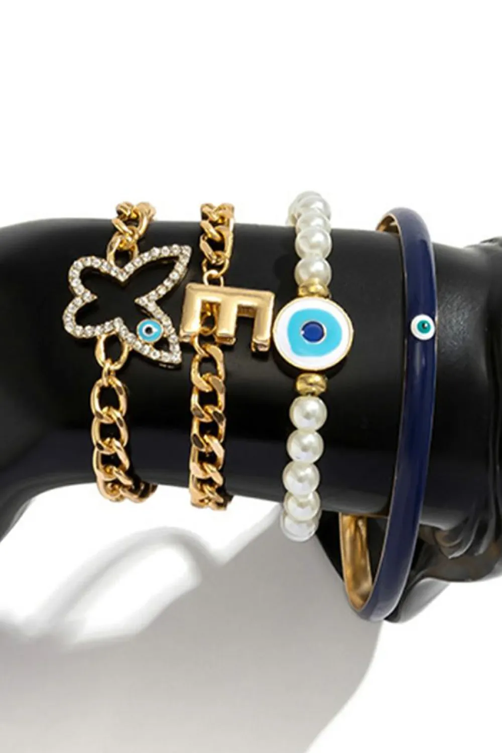 Discount Dear-Lover 4pcs Pearled Chain Bracelet Set Gold