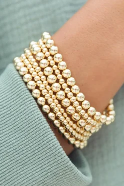 Online Dear-Lover 7pcs/Set Minimalist Plated Beaded Luxury Bracelet Set Gold