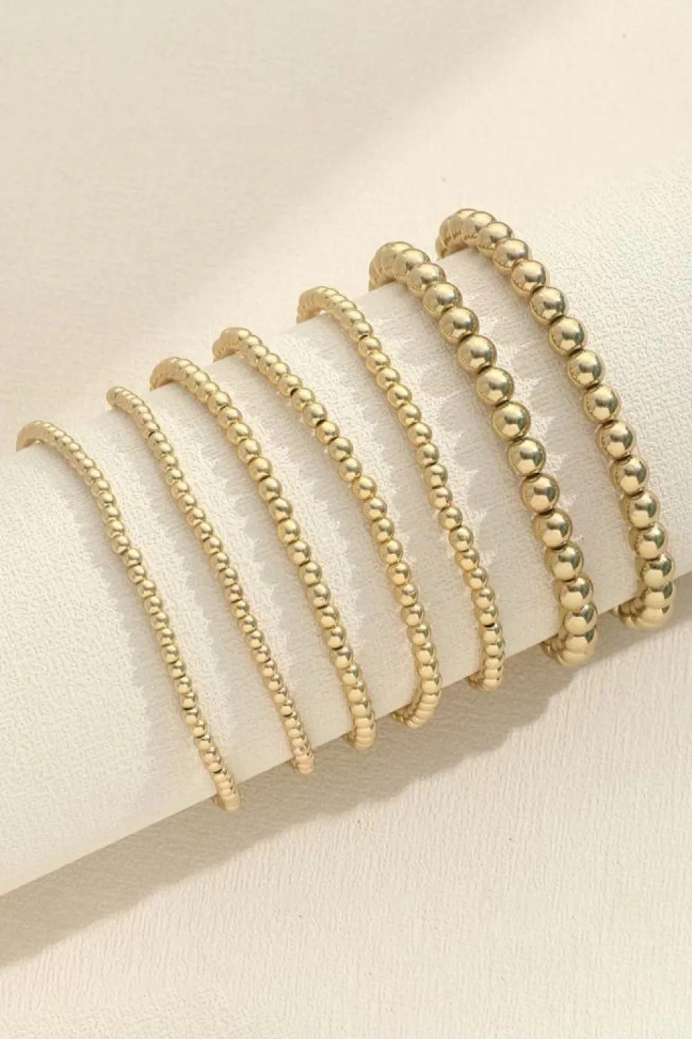 Online Dear-Lover 7pcs/Set Minimalist Plated Beaded Luxury Bracelet Set Gold