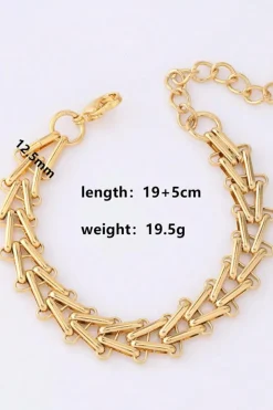 Outlet Dear-Lover Plated Alloy Adjustable Chain Bracelet Gold