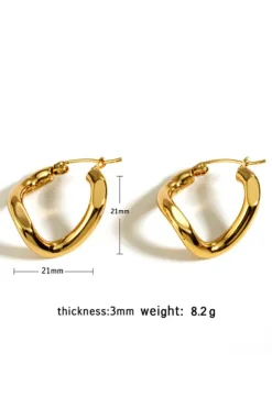 New Dear-Lover Plated 3D Spiral Stainless Steel Earrings Gold