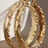 Hot Dear-Lover Plated 3D Twisted Loop Earrings Gold