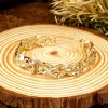 Best Dear-Lover Plated Irregular Textured Half Open Bracelet Gold