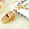 Outlet Dear-Lover Rhinestone Whistle Pendant Plated Alloy Key Chain Gold