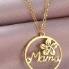 Sale Dear-Lover Special Gift Floral Mama Letter Necklace Gold