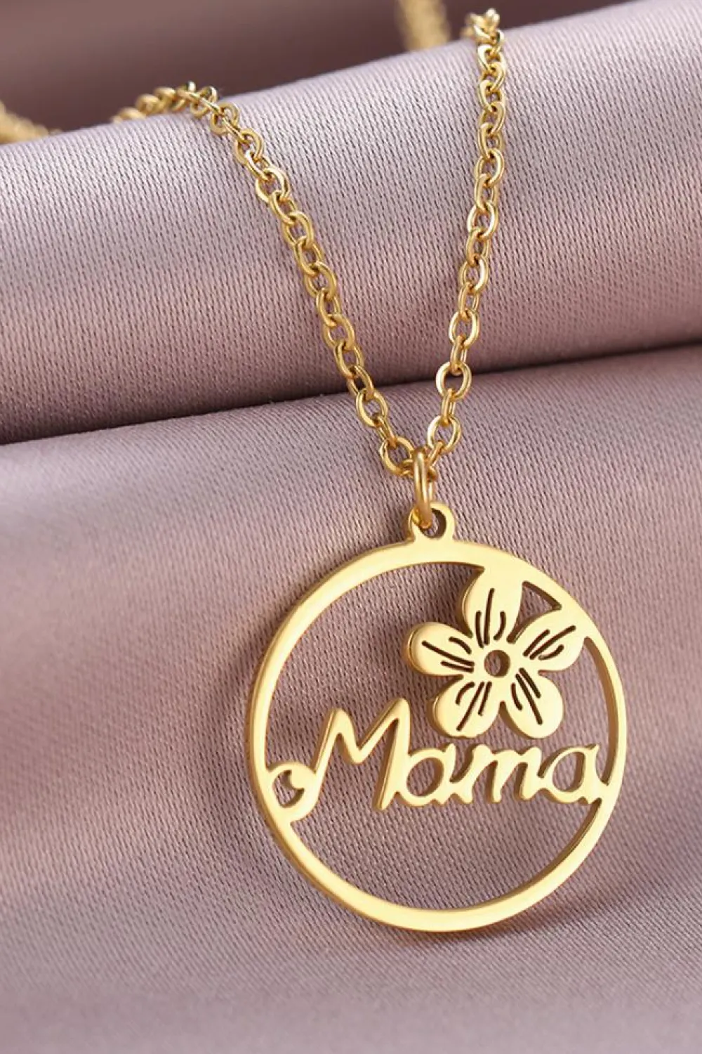 Sale Dear-Lover Special Gift Floral Mama Letter Necklace Gold