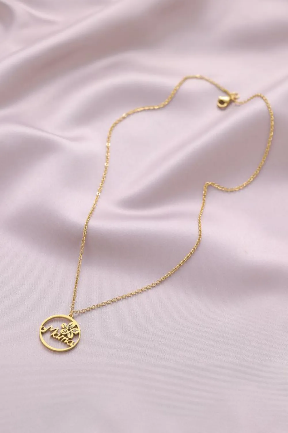 Sale Dear-Lover Special Gift Floral Mama Letter Necklace Gold