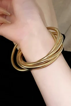 Online Dear-Lover Twist Stacked Exaggerated Alloy Bracelet Gold