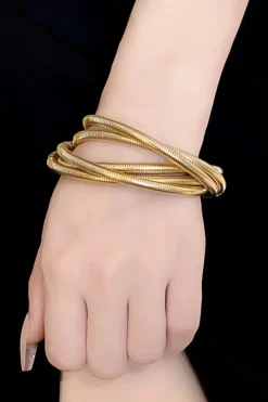Online Dear-Lover Twist Stacked Exaggerated Alloy Bracelet Gold