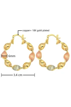 Online Dear-Lover Twisted Plated Alloy Hoop Earrings Gold