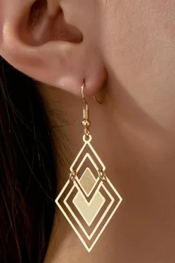 Discount Dear-Lover Vintage Geometric Plated Alloy Dangle Earrings Gold