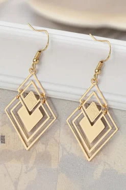 Discount Dear-Lover Vintage Geometric Plated Alloy Dangle Earrings Gold