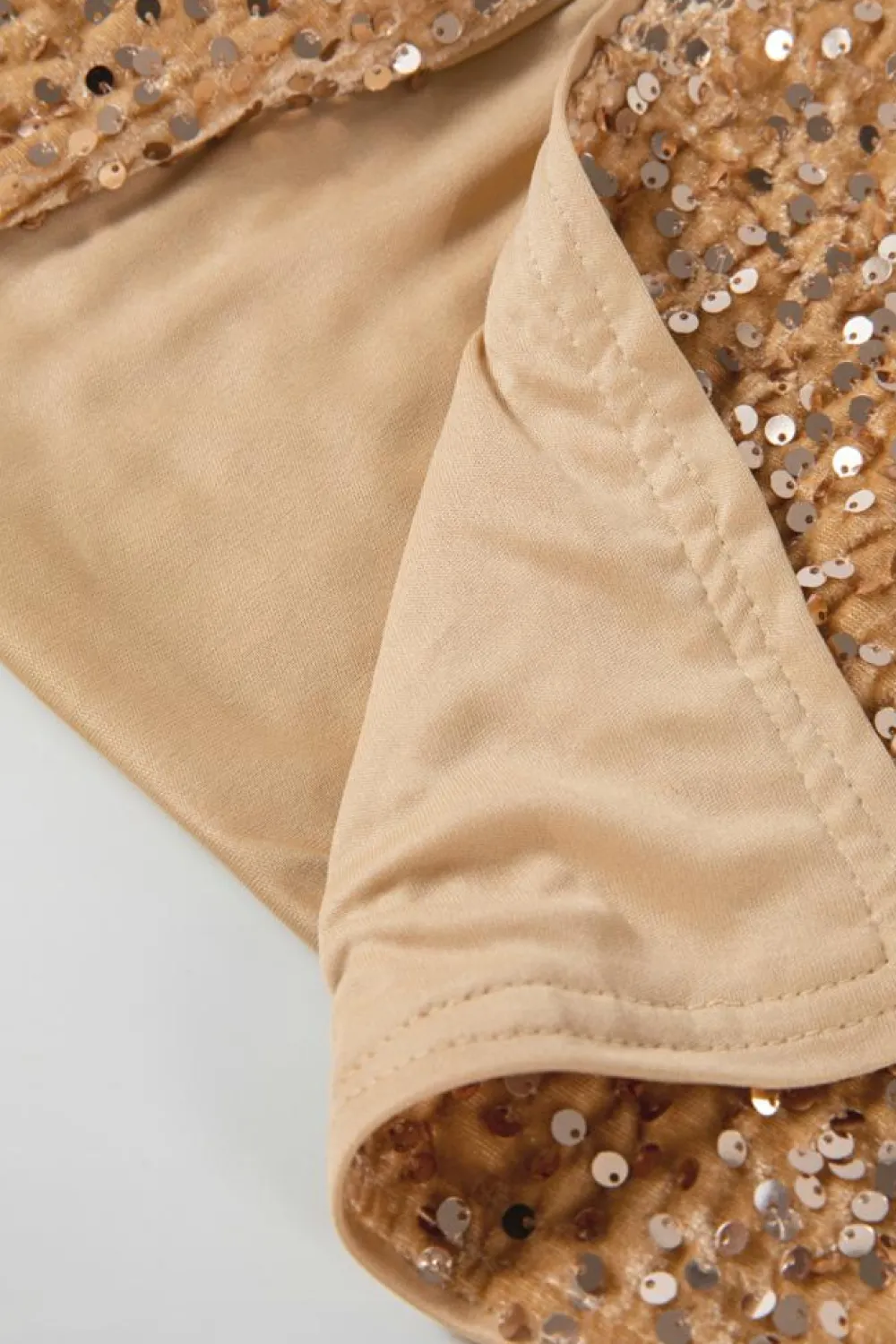 New Dear-Lover Sequined Open Front Cropped Jacket Golden Fleece