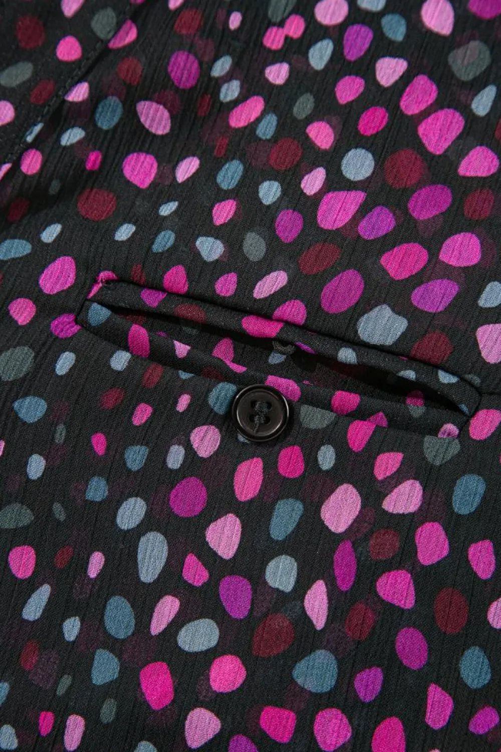 Clearance Dear-Lover Polka Dot Printed Buttoned Casual Shirt Grape Wine