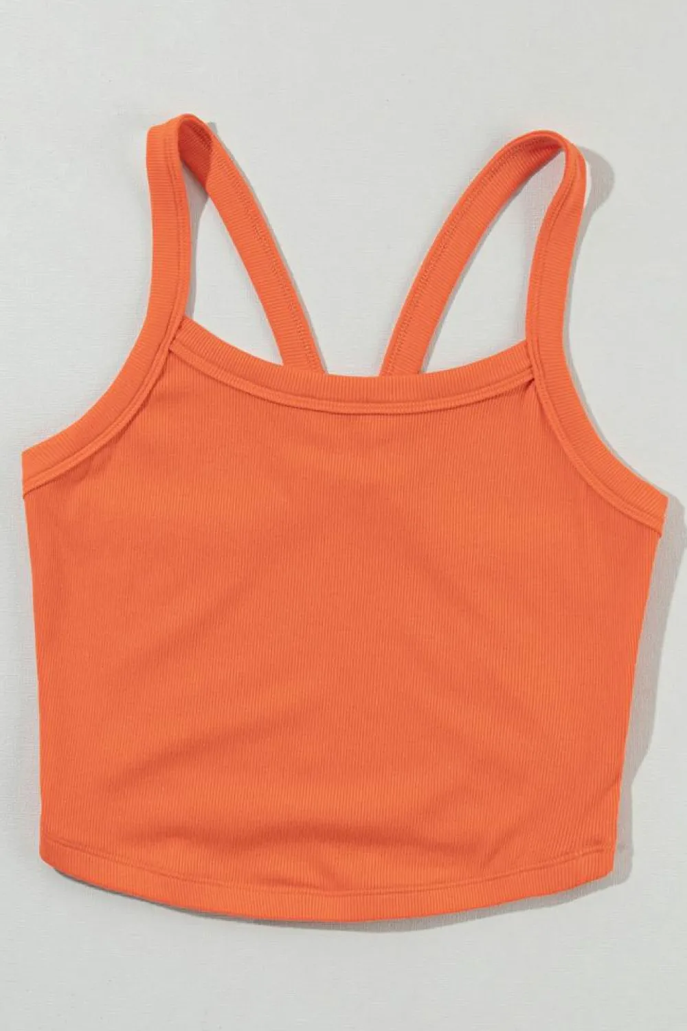 Best Dear-Lover Athletic Ribbed Cropped Cami Top Grapefruit Orange