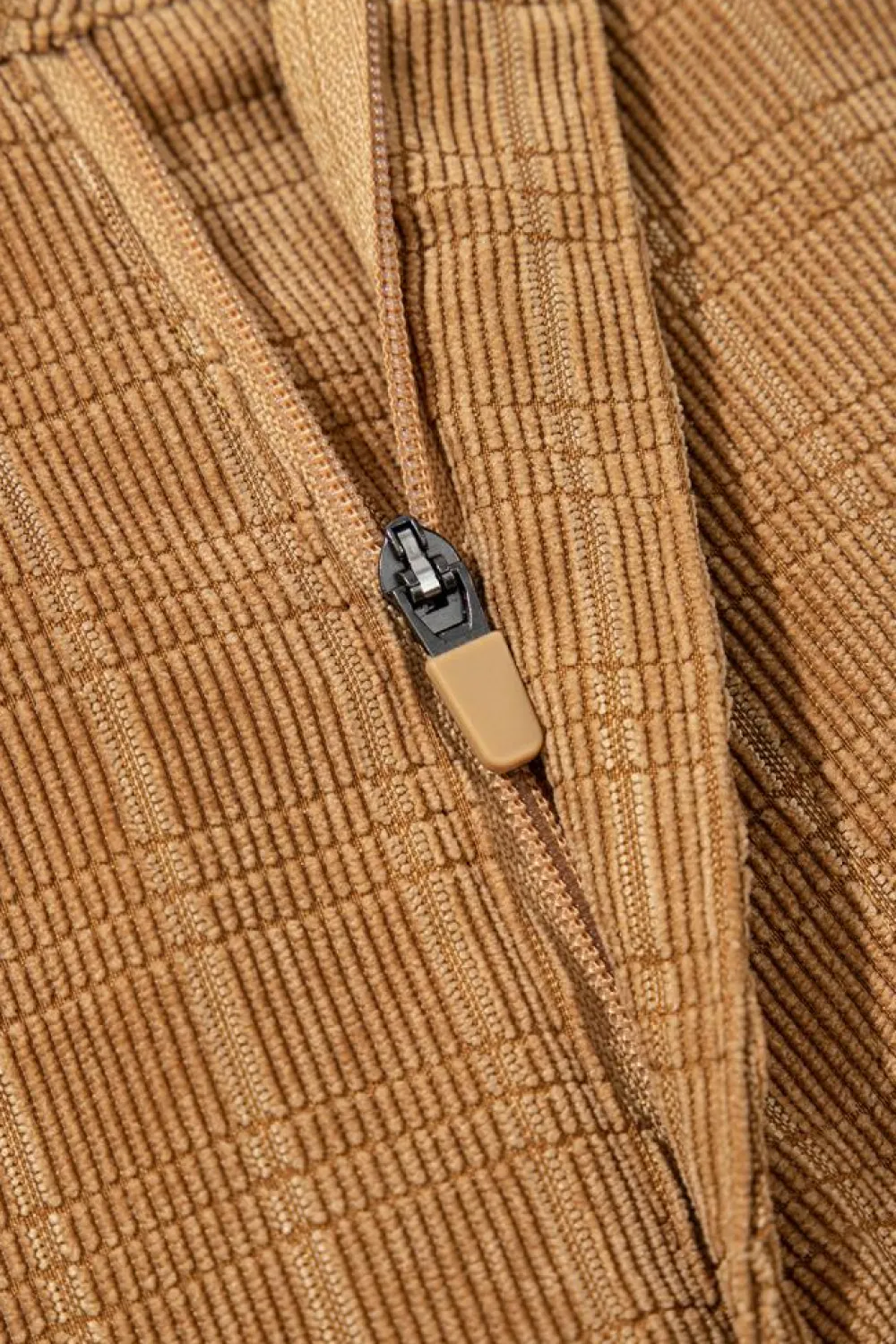 Clearance Dear-Lover Checkered Corduroy Flare High Waist Pants Grapefruit Orange