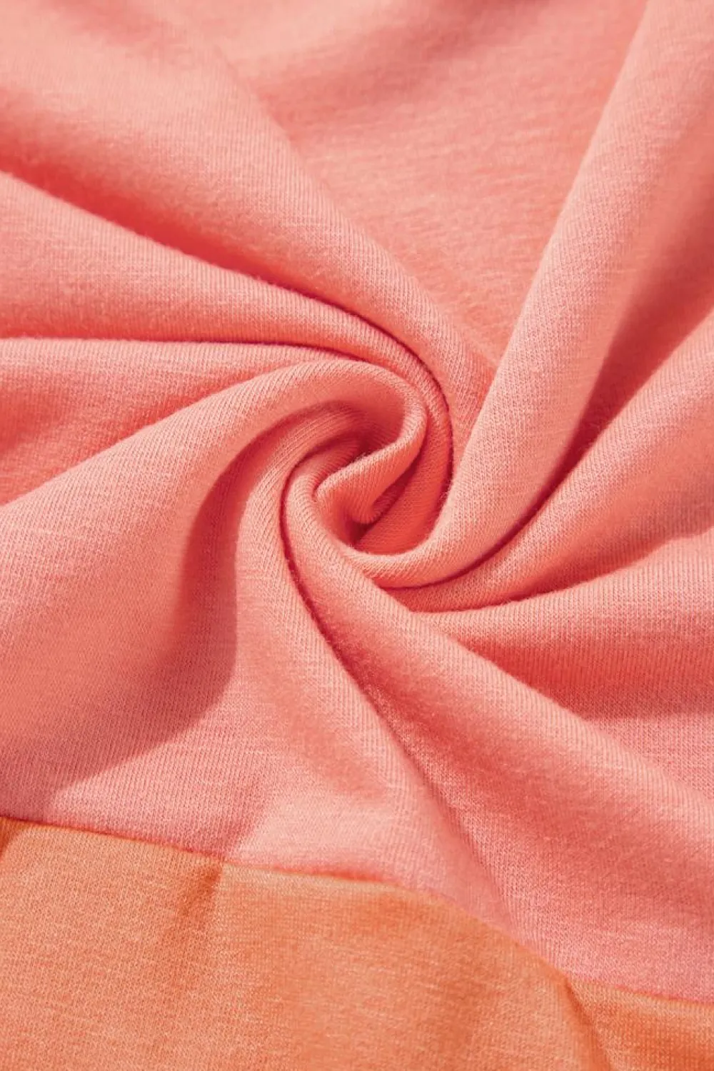 Outlet Dear-Lover Contrast Color Patchwork Oversized Side Split Top Grapefruit Orange