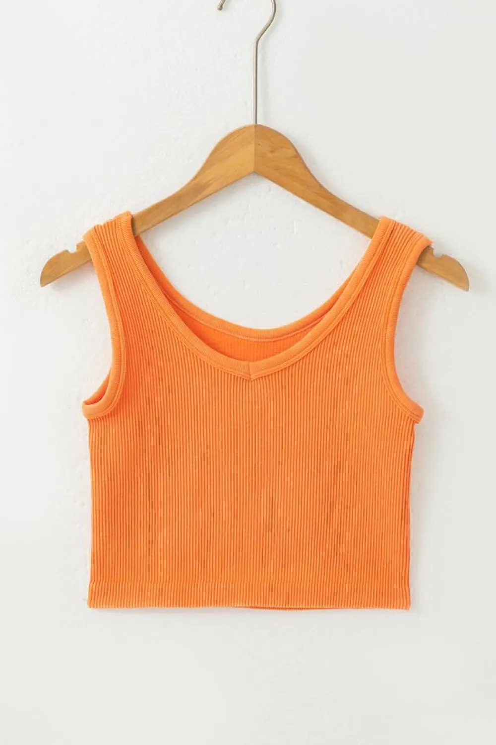 Clearance Dear-Lover Ribbed Seamless Cropped Tank Top Grapefruit Orange