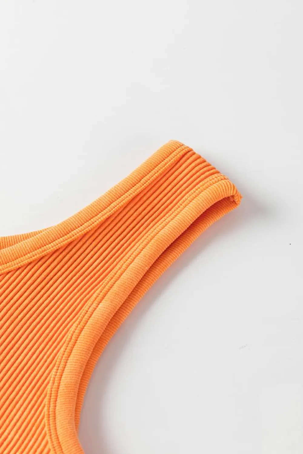 Clearance Dear-Lover Ribbed Seamless Cropped Tank Top Grapefruit Orange