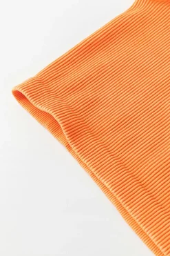 Clearance Dear-Lover Ribbed Seamless Cropped Tank Top Grapefruit Orange