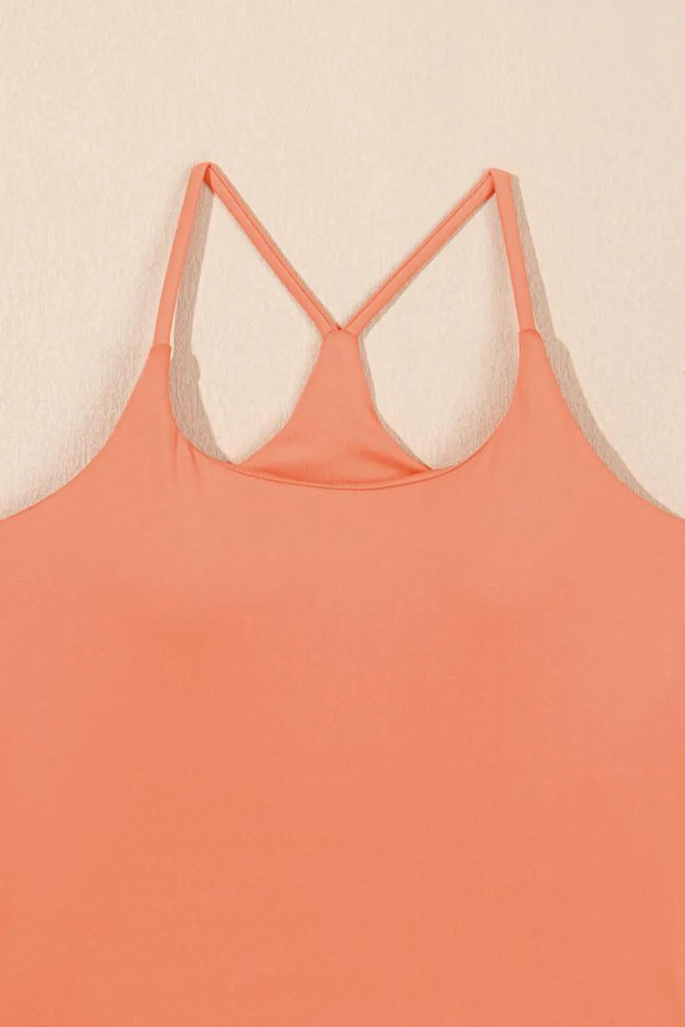 Hot Dear-Lover Spaghetti Straps U Neck Pocketed Active Dress Grapefruit Orange