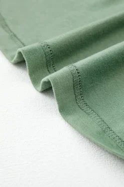 Best Dear-Lover Textured V Neck Flutter Sleeve Ruffled Maxi Dress Grass Green