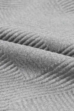 Outlet Dear-Lover Asymmetric Buttons Detail High Neck Textured Sweatshirt Gray