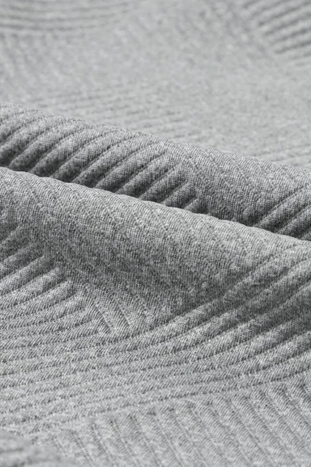 Outlet Dear-Lover Asymmetric Buttons Detail High Neck Textured Sweatshirt Gray