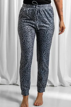 Hot Dear-Lover Breezy Leopard Joggers Gray