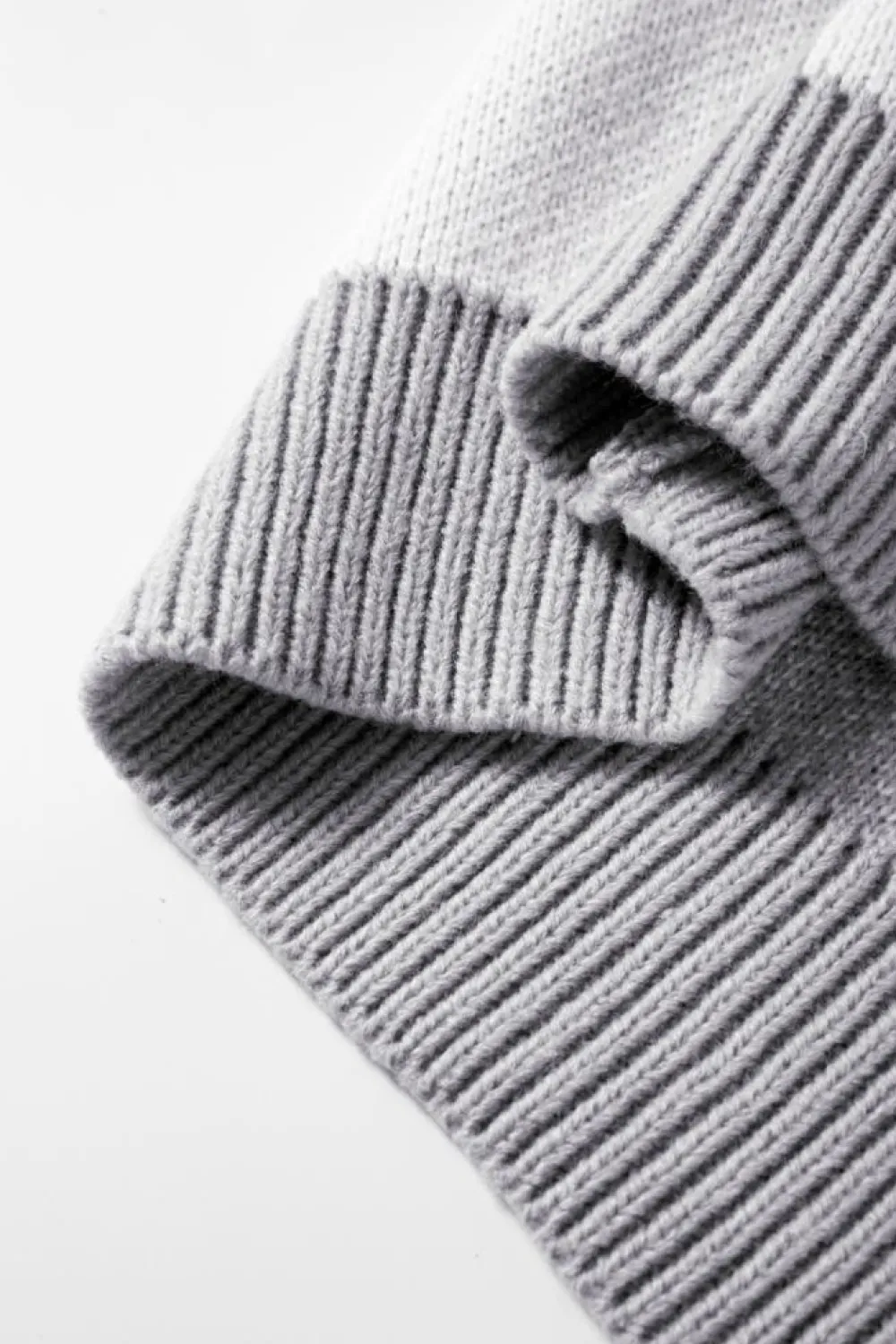 Sale Dear-Lover Checkered Bishop Sleeve Sweater Gray