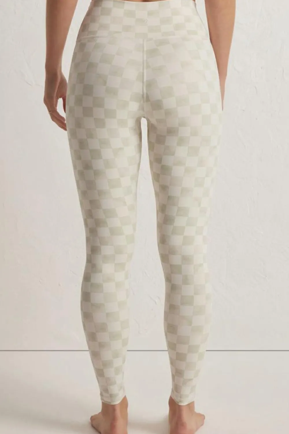 Outlet Dear-Lover Checkered Pattern High Waist Skinny Leggings Gray
