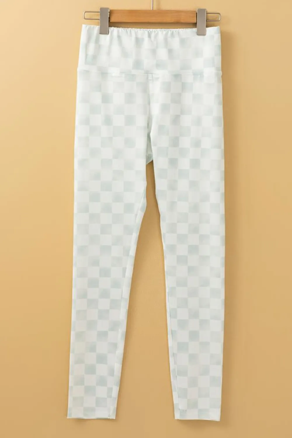 Outlet Dear-Lover Checkered Pattern High Waist Skinny Leggings Gray