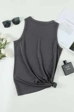 Outlet Dear-Lover CHILL Graphic Print Tank Top Gray