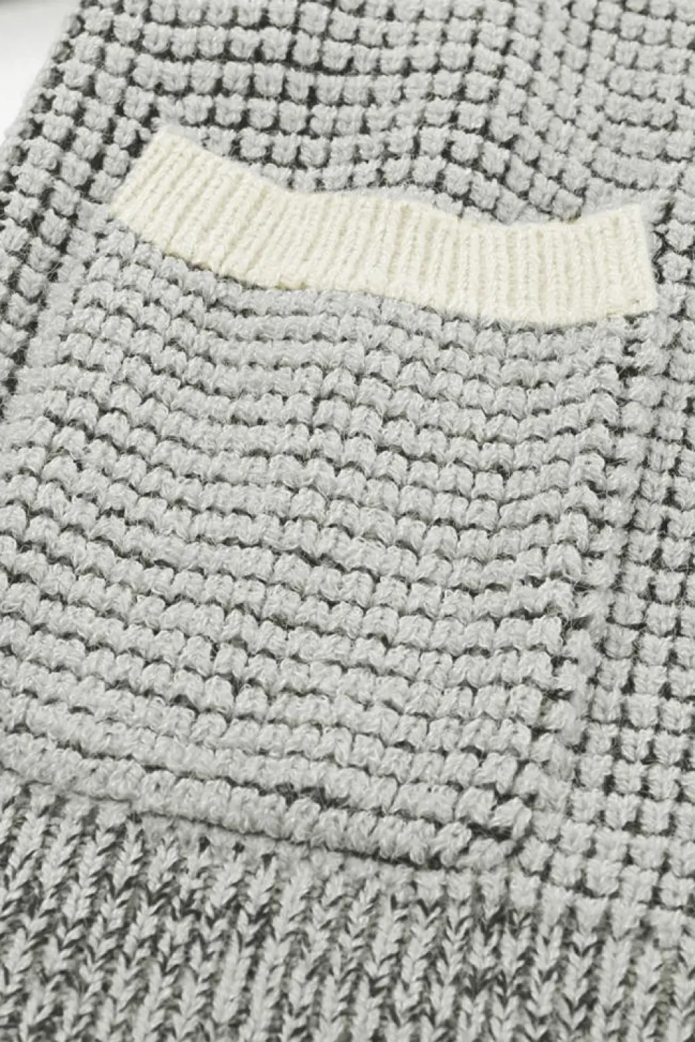 Clearance Dear-Lover Chunky Waffle Knit Oversized Collar Cardigan Gray