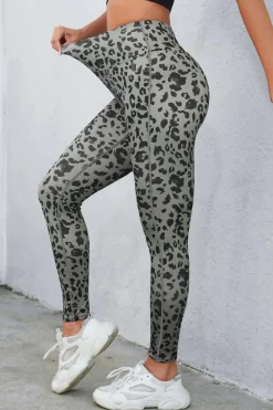 Clearance Dear-Lover Classic Leopard Print Active Leggings Gray