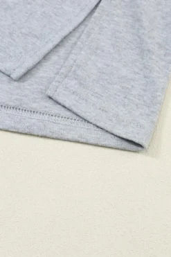 Discount Dear-Lover Colorblock Striped Bishop Sleeve Top Gray