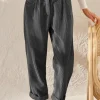 New Dear-Lover Corduroy High Waist Straight Leg Pants Gray