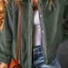New Dear-Lover Corduroy Trim Elbow Patch Sherpa Jacket Gray
