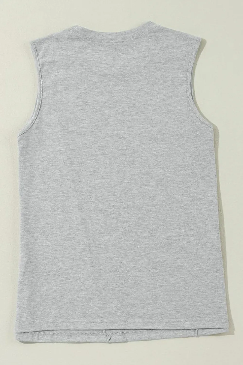 New Dear-Lover Crew Neck Pleated Tank Top Gray