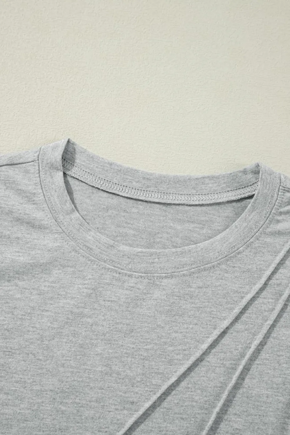 New Dear-Lover Crew Neck Pleated Tank Top Gray