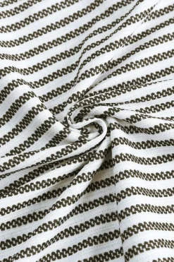Clearance Dear-Lover Crew Neck Ruffled Striped Tank Top Gray